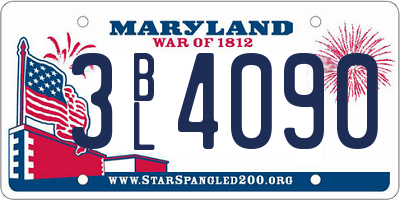 MD license plate 3BL4090