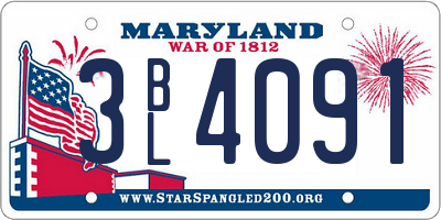 MD license plate 3BL4091