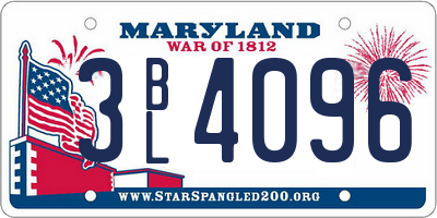 MD license plate 3BL4096