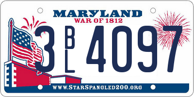 MD license plate 3BL4097
