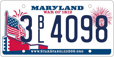 MD license plate 3BL4098