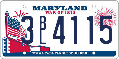 MD license plate 3BL4115