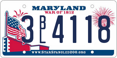 MD license plate 3BL4118