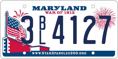 MD license plate 3BL4127