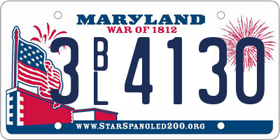 MD license plate 3BL4130