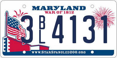 MD license plate 3BL4131