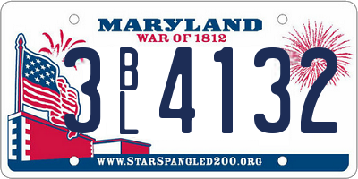 MD license plate 3BL4132