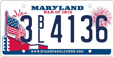 MD license plate 3BL4136