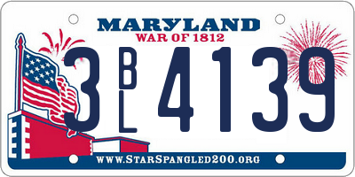 MD license plate 3BL4139