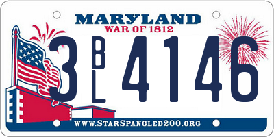 MD license plate 3BL4146