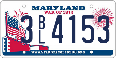 MD license plate 3BL4153