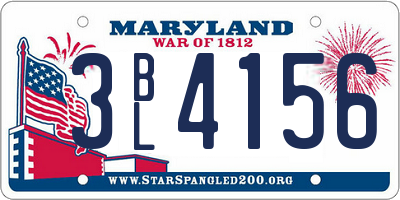 MD license plate 3BL4156