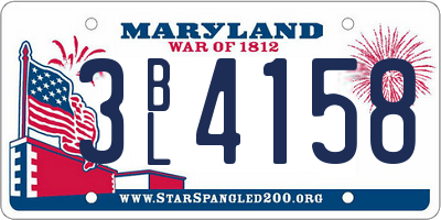 MD license plate 3BL4158