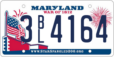 MD license plate 3BL4164