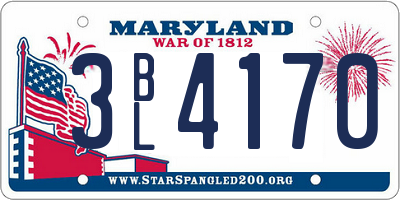 MD license plate 3BL4170
