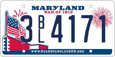 MD license plate 3BL4171