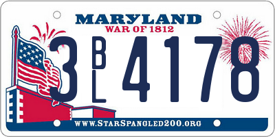 MD license plate 3BL4178