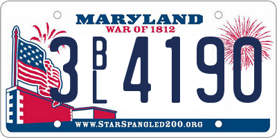 MD license plate 3BL4190
