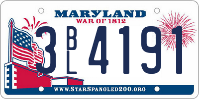 MD license plate 3BL4191