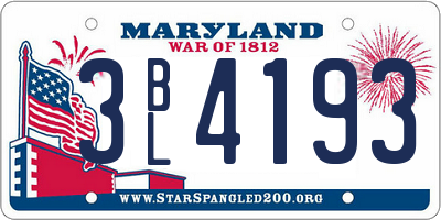 MD license plate 3BL4193