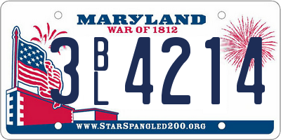 MD license plate 3BL4214