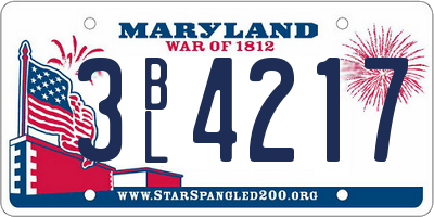 MD license plate 3BL4217