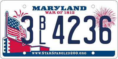 MD license plate 3BL4236