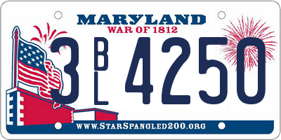 MD license plate 3BL4250