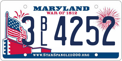 MD license plate 3BL4252