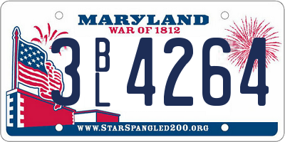 MD license plate 3BL4264
