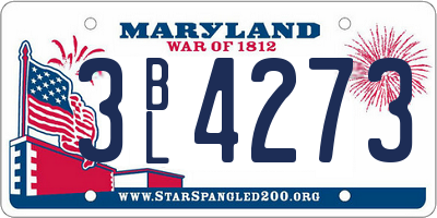 MD license plate 3BL4273