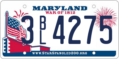 MD license plate 3BL4275
