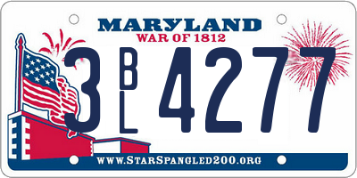 MD license plate 3BL4277