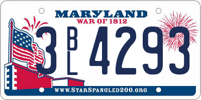 MD license plate 3BL4293