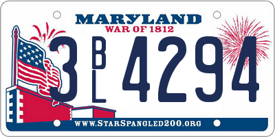 MD license plate 3BL4294