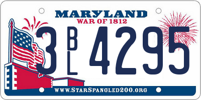 MD license plate 3BL4295
