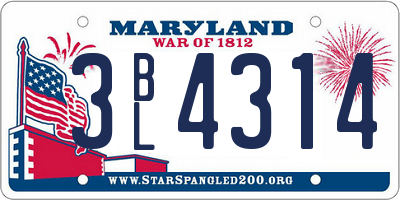 MD license plate 3BL4314