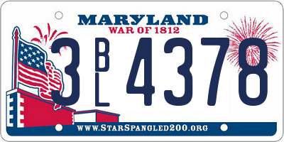 MD license plate 3BL4378