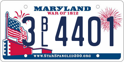 MD license plate 3BL4401