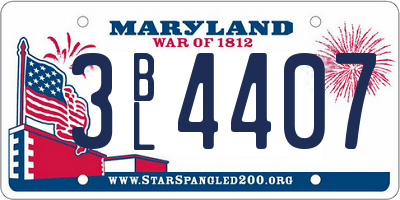 MD license plate 3BL4407