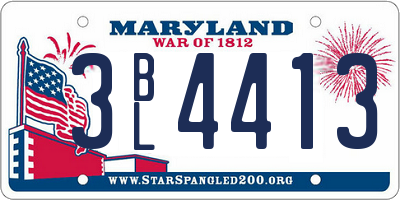 MD license plate 3BL4413
