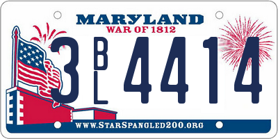 MD license plate 3BL4414