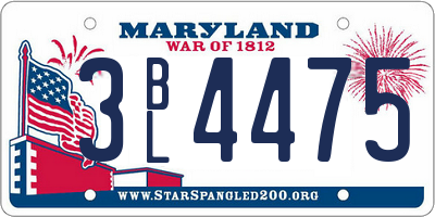 MD license plate 3BL4475