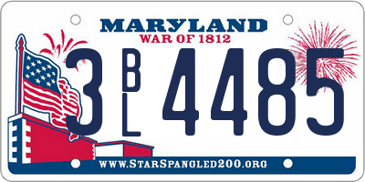 MD license plate 3BL4485