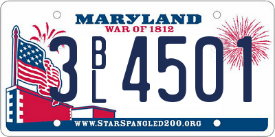 MD license plate 3BL4501