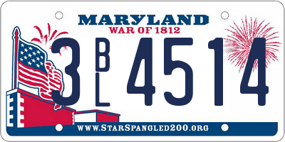MD license plate 3BL4514