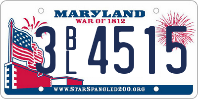 MD license plate 3BL4515