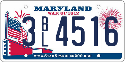 MD license plate 3BL4516