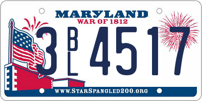 MD license plate 3BL4517