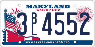 MD license plate 3BL4552
